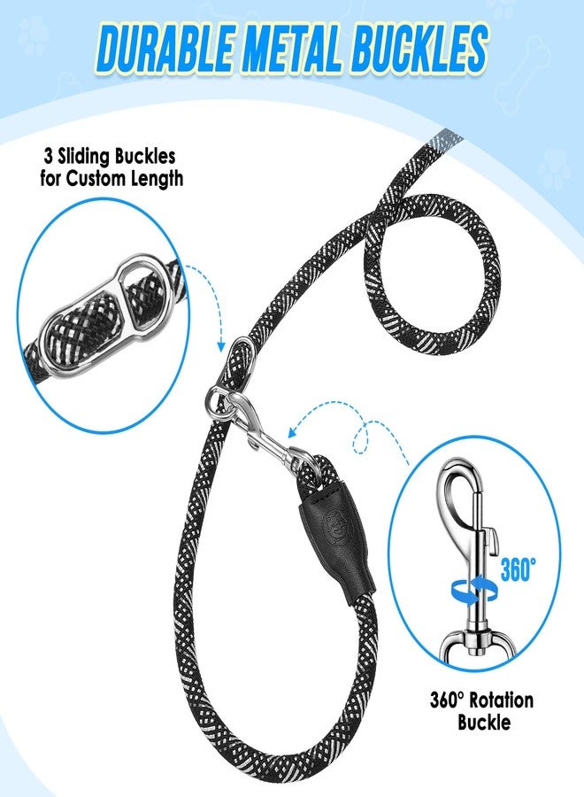 Lukovee Hands Free Dog Leash, 10FT Adjustable Training Lead 1/2 Inch Nylon Heavy Duty Lead No Pull for Large Medium Dogs, Tangle Free Reflective Waist-Leash for Walking Running(Xie-Black, plus Handle) - Image 5